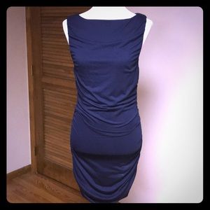 Classic sleeveless navy blue dress